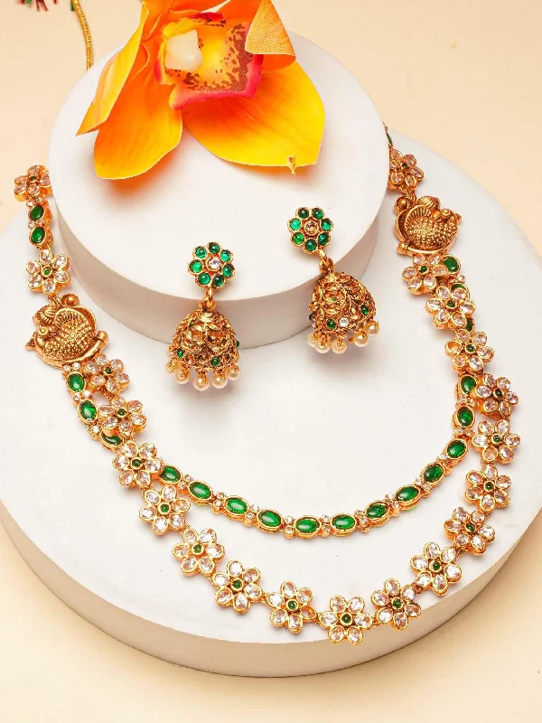 Best-Selling Jewelry Now Available At Special Deals Premium gold finish Two line Necklace Set with AD Stones 16886N Best-Selling Jewelry Now Available At Special Deals Premium gold finish Two line Necklace Set with AD Stones 16886N
