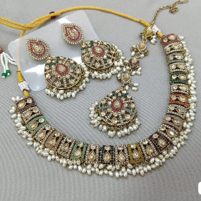 Modern Statement Jewelry For Bold Styling Rani Sati Jewels Gold Plated Crystal and Pearl Necklace Set Modern Statement Jewelry For Bold Styling Rani Sati Jewels Gold Plated Crystal and Pearl Necklace Set