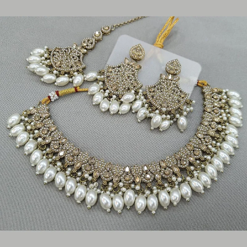 Customized Silver Jewelry For Unique Style Rani Sati Jewels Gold Plated Crystal and Pearl Necklace Set Customized Silver Jewelry For Unique Style Rani Sati Jewels Gold Plated Crystal and Pearl Necklace Set
