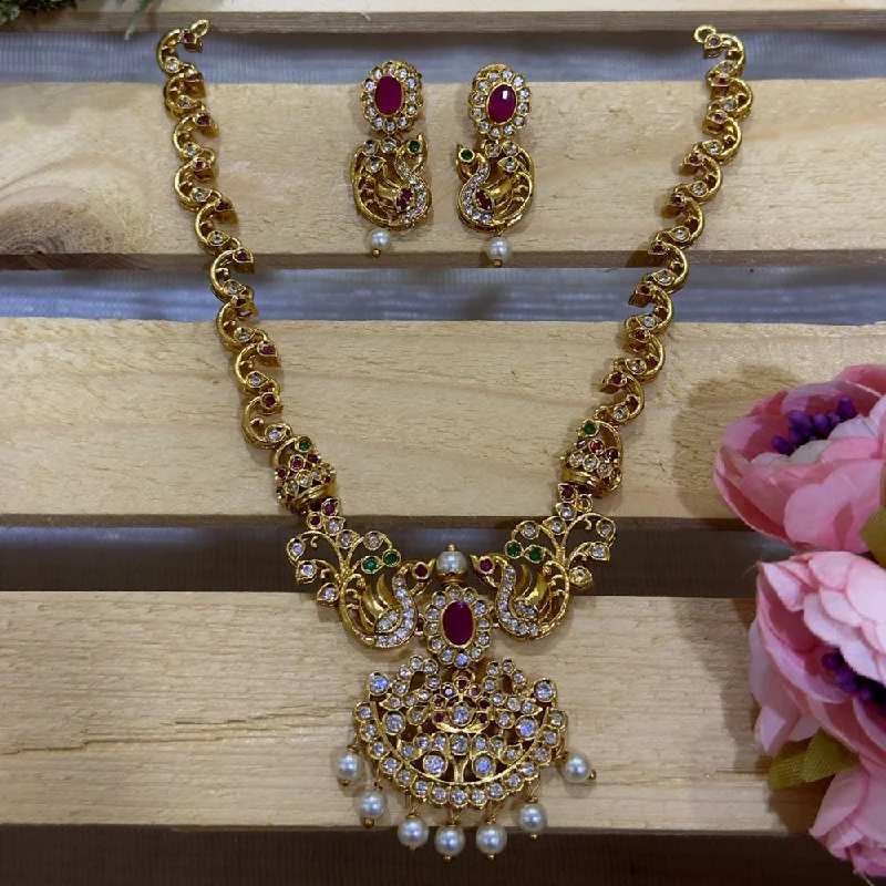 Premium Jewelry, Premium Discounts – Act Fast Siara Collections American Diamond Matte Necklace Set Premium Jewelry, Premium Discounts – Act Fast Siara Collections American Diamond Matte Necklace Set