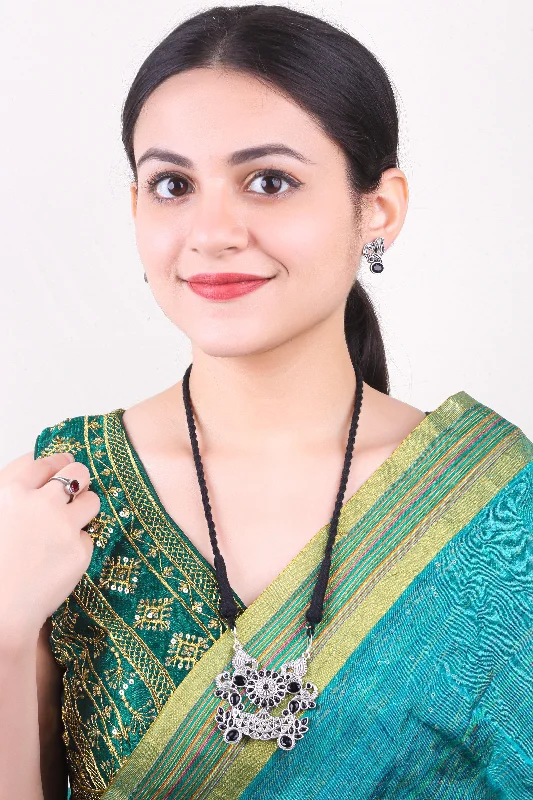 Romantic Heart-Shaped Jewelry For Special Gifts Silver Oxidised Plated Elegant Necklace Set Romantic Heart-Shaped Jewelry For Special Gifts Silver Oxidised Plated Elegant Necklace Set