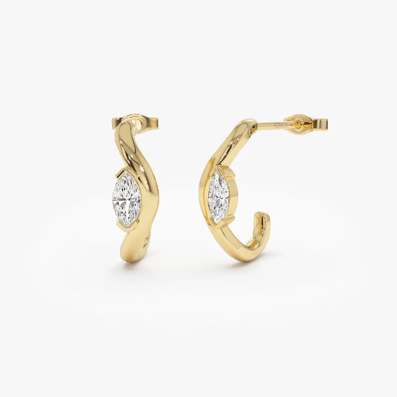 Once-A-Year Jewelry Deals – Shop Before They’Re Gone 0.60 ctw 14k Marquise Shapes Lab Grown Swivel J Hoops - Emery Once-A-Year Jewelry Deals – Shop Before They’Re Gone 0.60 ctw 14k Marquise Shapes Lab Grown Swivel J Hoops - Emery