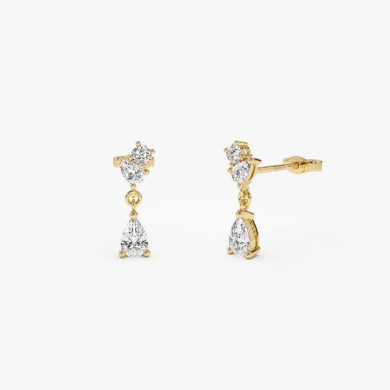 Timeless Elegance, Temporary Discounts – Act Fast 1.05 ctw 14k Petite Dangling Lab Grown Diamond Studs - Athena Timeless Elegance, Temporary Discounts – Act Fast 1.05 ctw 14k Petite Dangling Lab Grown Diamond Studs - Athena