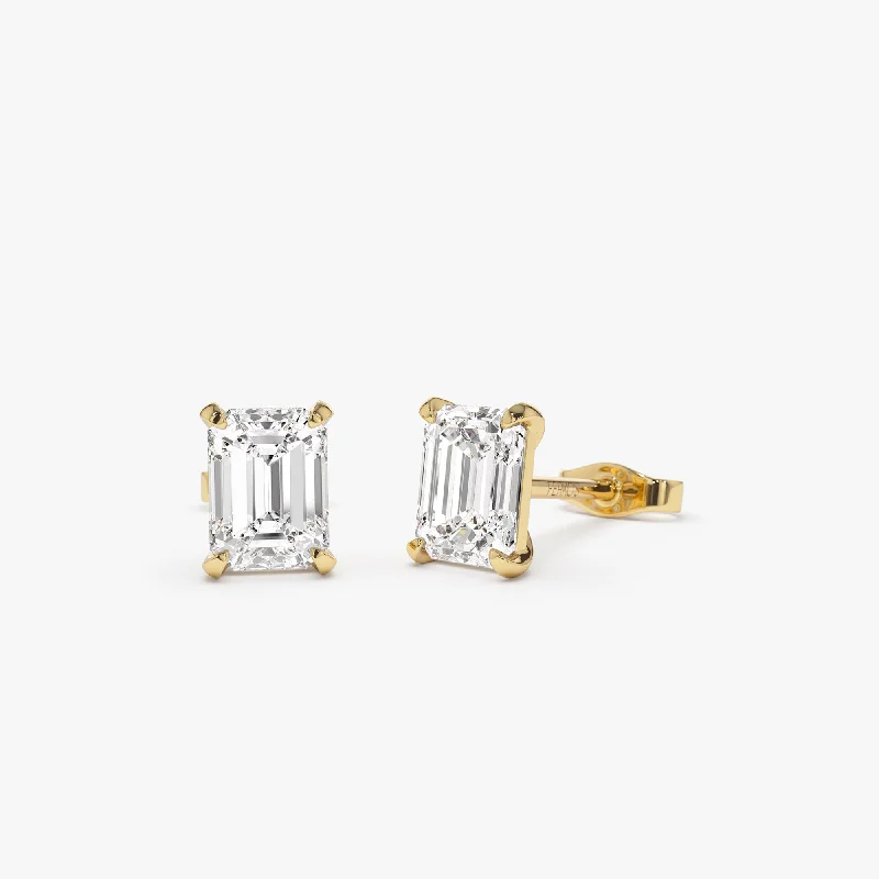 Stunning Jewelry Pieces At The Lowest Prices Ever 1.50 ctw 14k Prong Setting Emerald Cut Lab Grown Diamond Studs - Claire Stunning Jewelry Pieces At The Lowest Prices Ever 1.50 ctw 14k Prong Setting Emerald Cut Lab Grown Diamond Studs - Claire