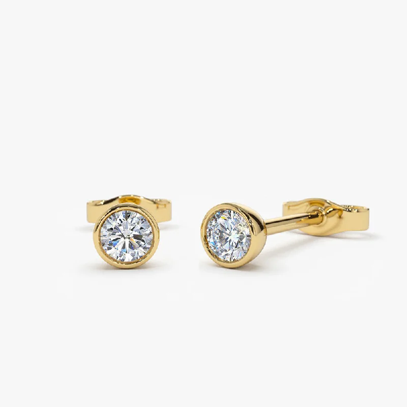Accessorize For Less – Luxury Jewelry At Affordable Prices 14K Bezel Setting Round Diamond Studs Accessorize For Less – Luxury Jewelry At Affordable Prices 14K Bezel Setting Round Diamond Studs