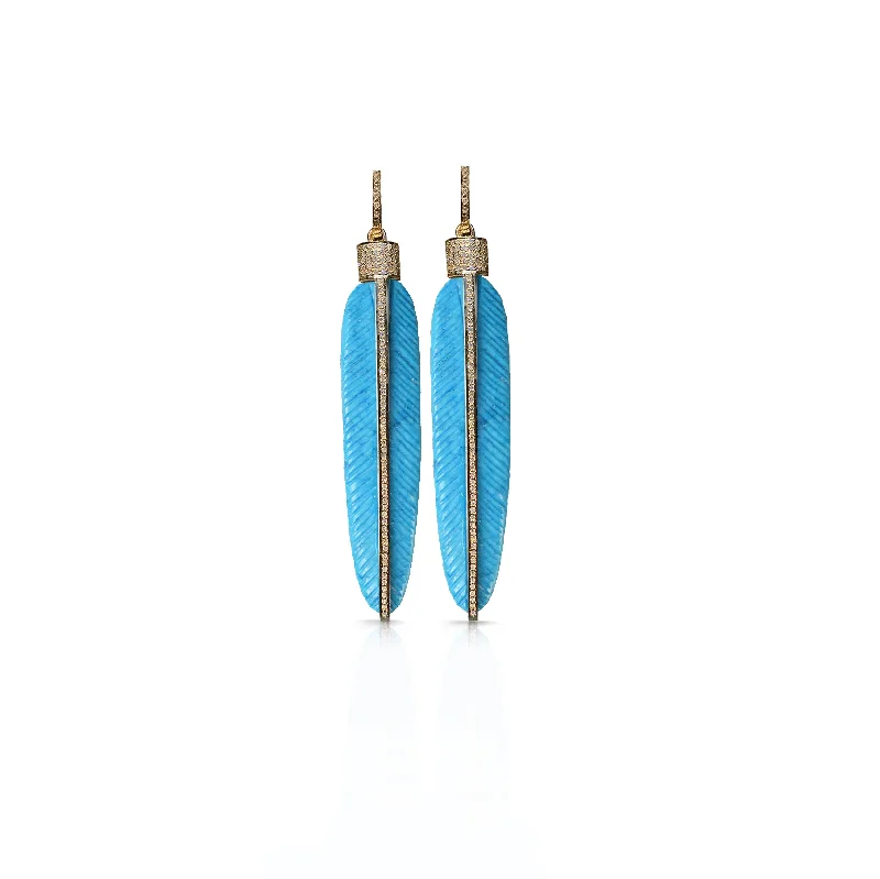 The Biggest Jewelry Sale Of The Year Is Here 14k Carved Turquoise Feather Earrings