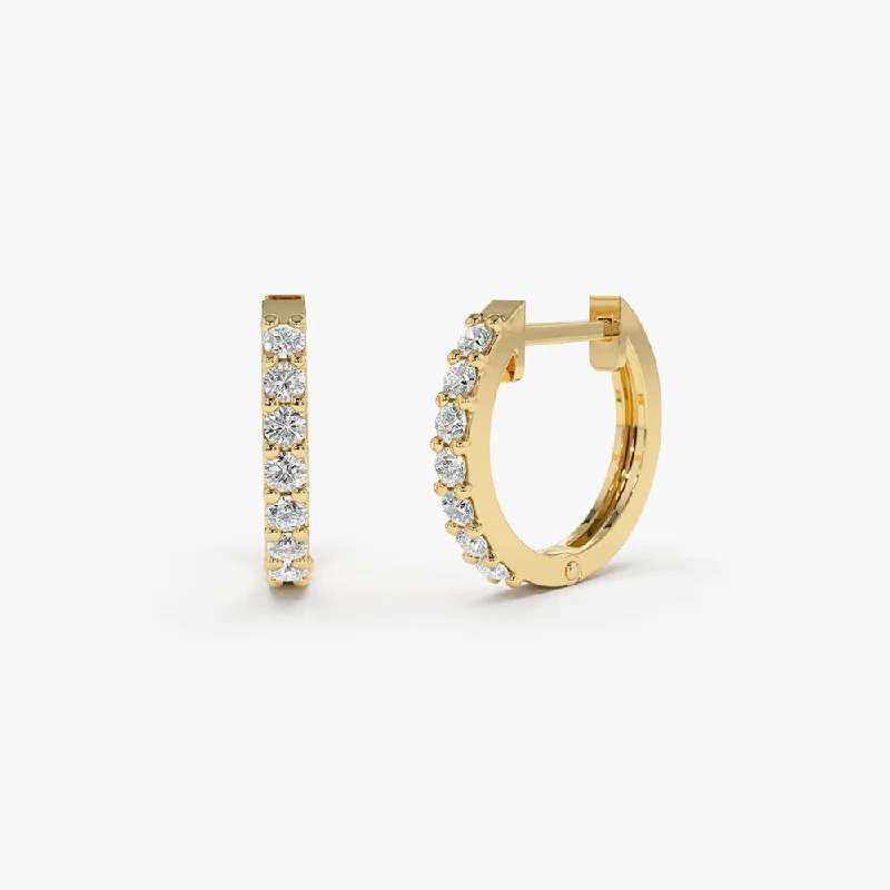Stunning Statement Jewelry, Unbeatable Discounts 14K Gold Diamond Hoop Earrings