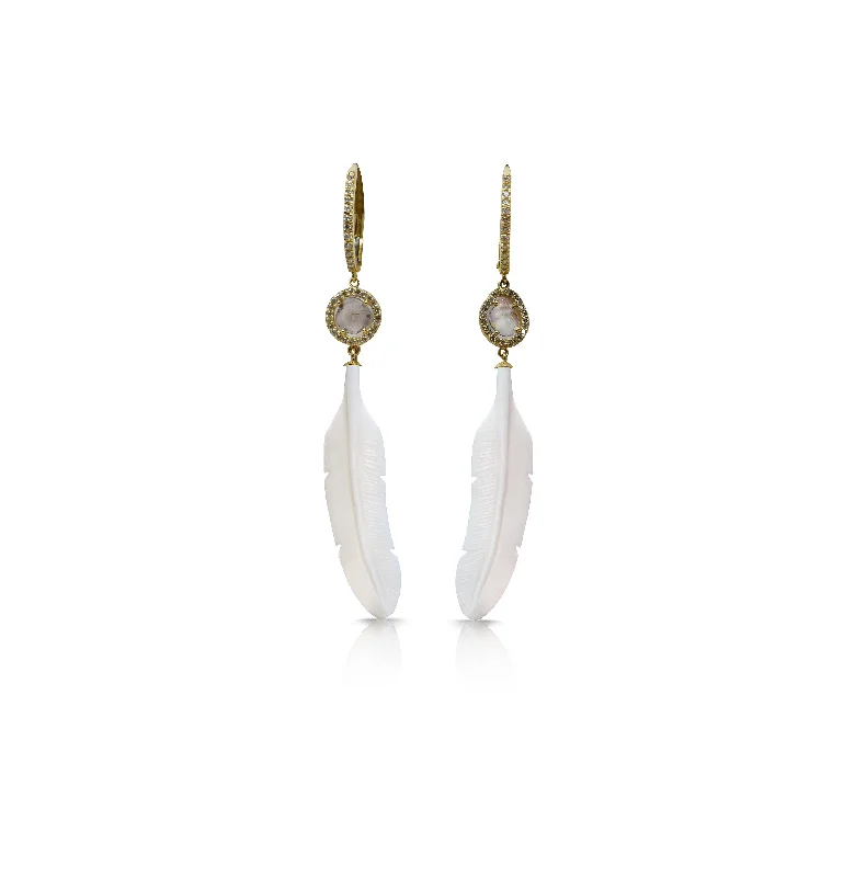 Bestselling Jewelry At Special Promotional Rates 14k Bone Feather Earrings