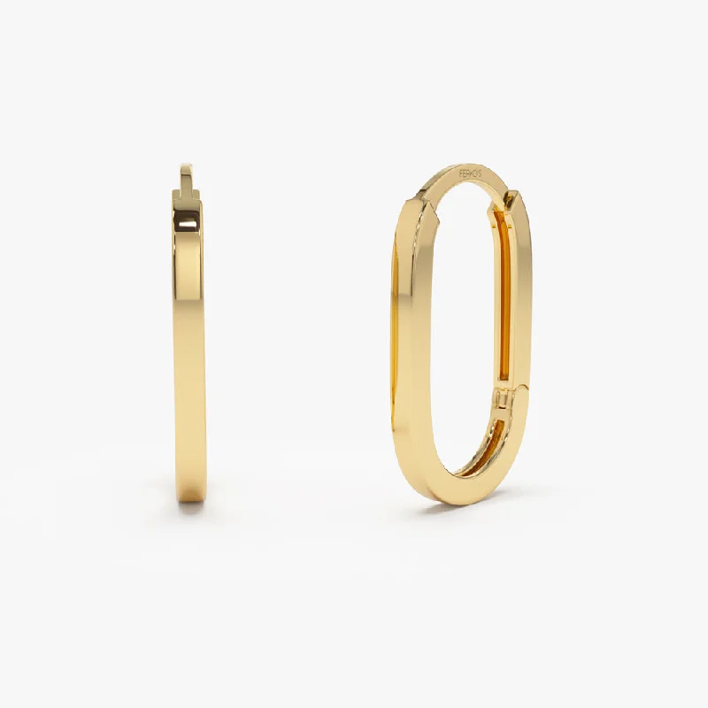Timeless Elegance Now At Special Discounts 14k Gold Paperclip Hoop Earrings