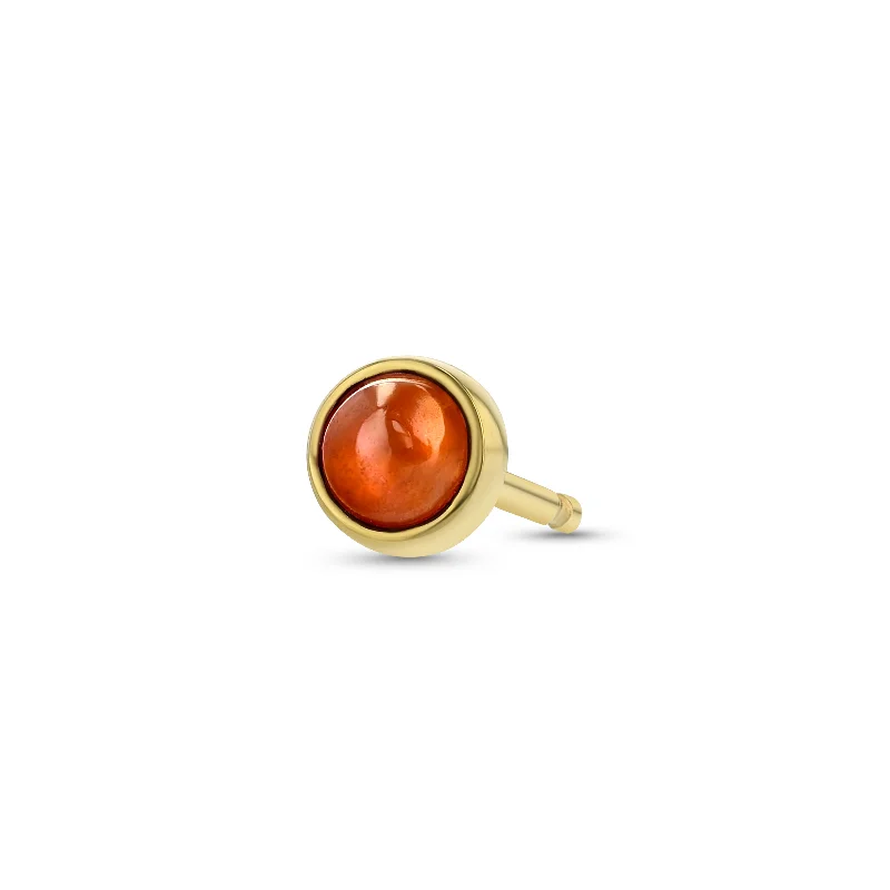Premium Jewelry Now Available At Special Discounts Bezel Cab Studs  - Hessonite
