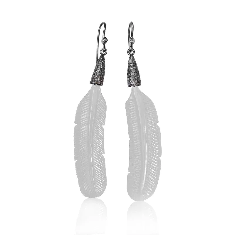 Fashion-Forward Jewelry At Incredible Prices Bone Feather Earrings White
