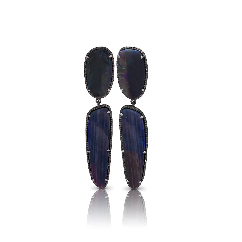 Breathtaking Jewelry, Breathtaking Prices Boulder Opal Double Drop Earrings 2