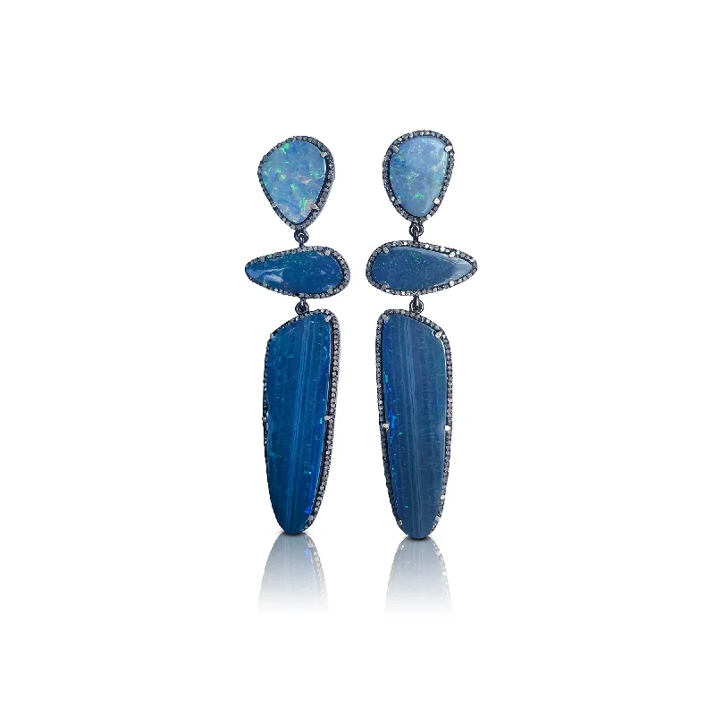 Elegant Jewelry, Affordable Luxury – Shop Now Boulder Opal Triple Drop Earrings 6