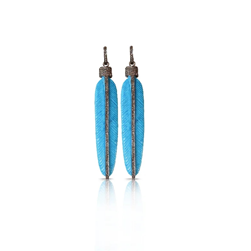 Huge Savings On Timeless Jewelry Collections Carved Turquoise Feather Earrings