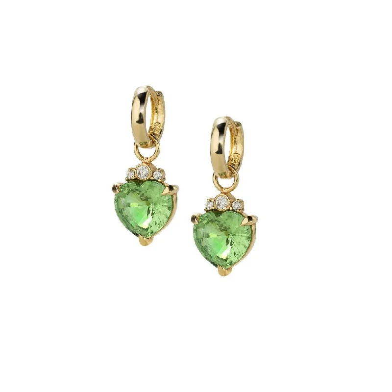 Flash Jewelry Sale – Get Stunning Pieces At Low Prices Little Darlings Heart Charms with Green Tourmalines and Diamonds