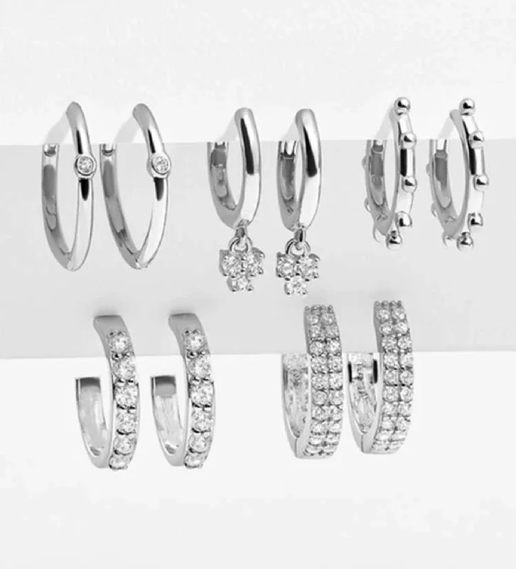Elegant Jewelry, Affordable Luxury – Shop Now Beautiful 5 Pair Set of Silver Hoop Earrings Elegant Jewelry, Affordable Luxury – Shop Now Beautiful 5 Pair Set of Silver Hoop Earrings
