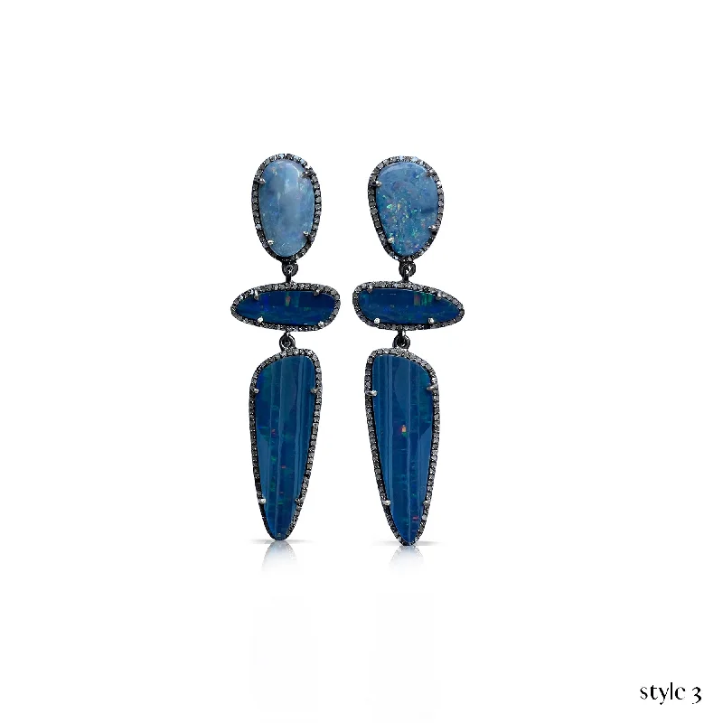 Handcrafted Beauty At Affordable Prices Boulder Opal Triple Drop Earrings 3
