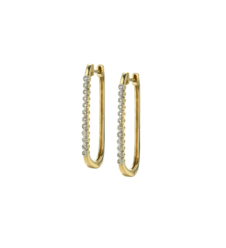 Get Your Favorite Jewelry At The Best Price Paperclip Hoops with Diamonds in Yellow Gold