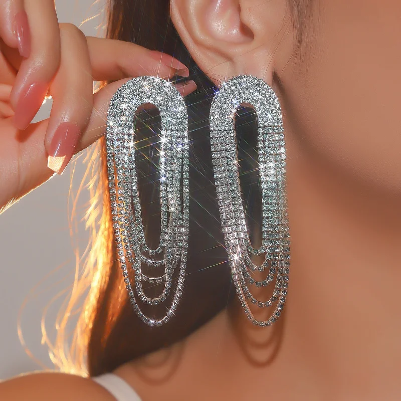 Elevate Your Jewelry Collection With Limited-Time Savings Crystal Tassel Rhinestone Silver Dangle Pin Earrings JLT12815 Elevate Your Jewelry Collection With Limited-Time Savings Crystal Tassel Rhinestone Silver Dangle Pin Earrings JLT12815