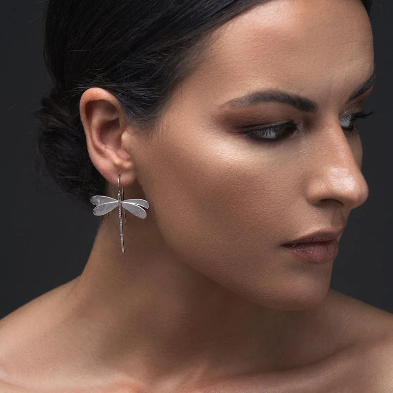 Buy More, Save More On Stunning Jewelry Pieces Dragonfly Silver Drop Earrings JLT12789 Buy More, Save More On Stunning Jewelry Pieces Dragonfly Silver Drop Earrings JLT12789