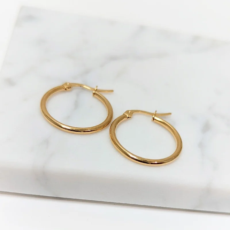 High-Quality Gemstone Jewelry For Special Occasions Gold Classic Hoop Earrings