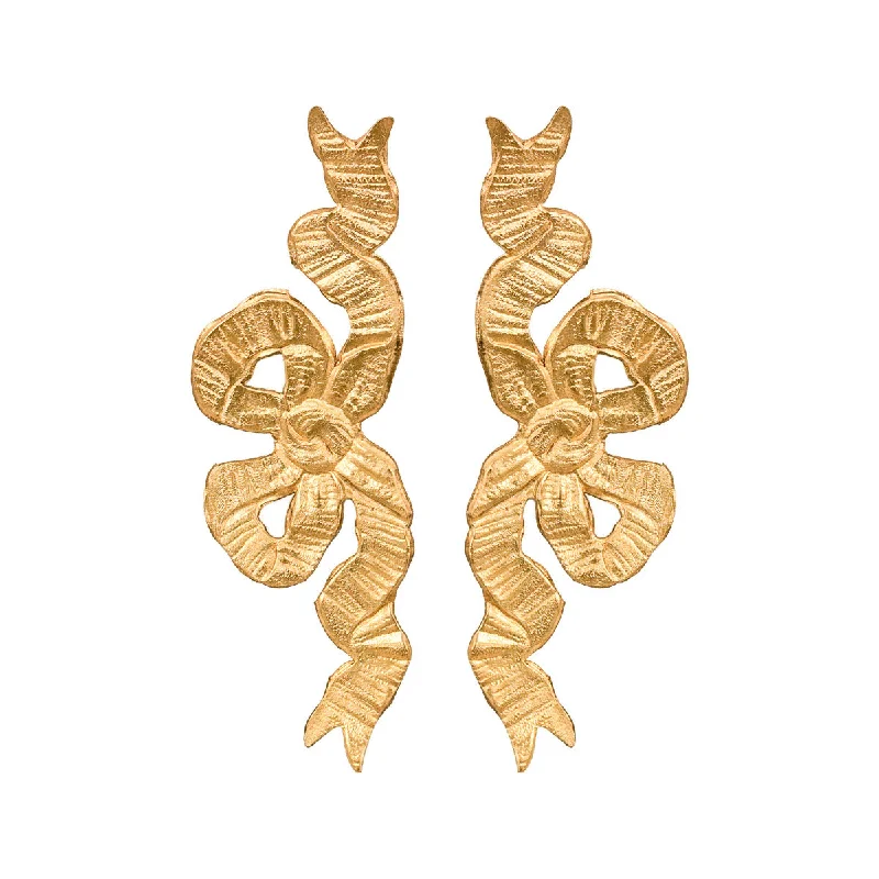 Exclusive Jewelry Sale – Sparkle For Less Gold Lisanne Bow Earrings