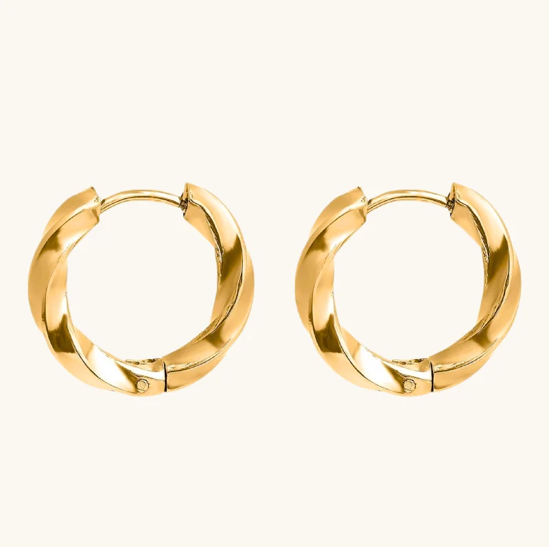 Glamorous Jewelry, Glamorous Deals – Shop Now Gold Twisted Small Hoops