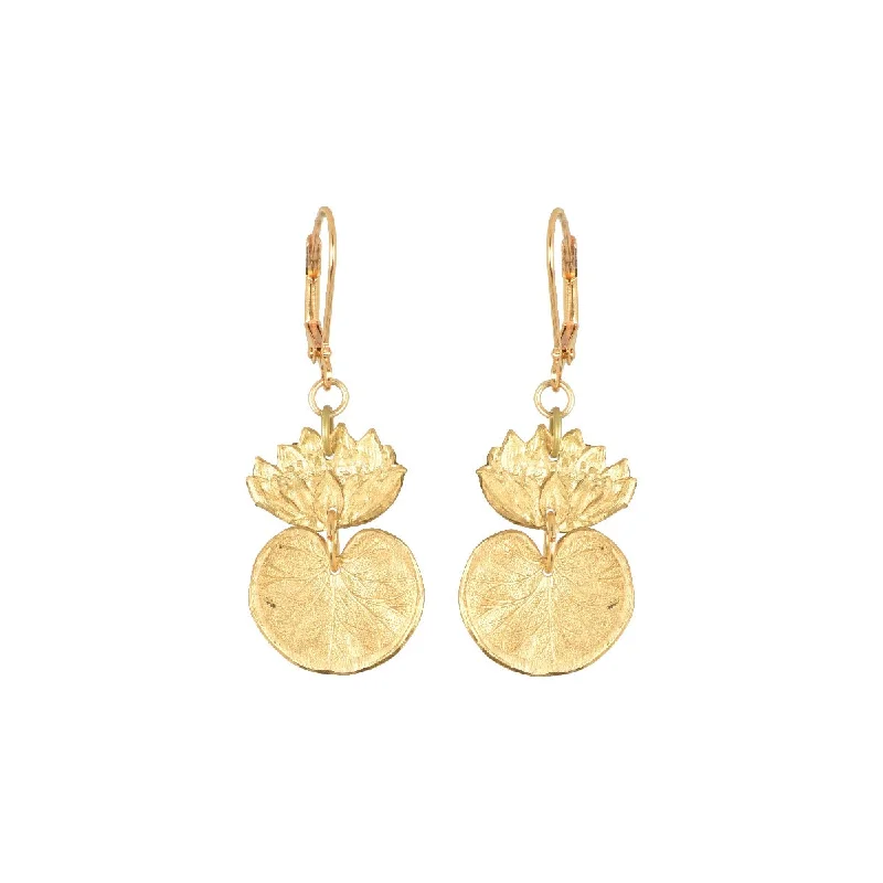 Best-Selling Jewelry Now Available At Special Deals Golden Waterlily Earrings
