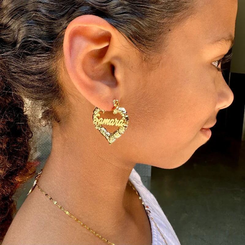 Must-Have Jewelry At Unbelievable Discounts Kids Heart Bamboo Name Hoops