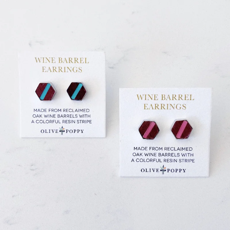 Shop Stylish Jewelry Now And Save Big Lucite Barrel Earrings - Pink and Aqua