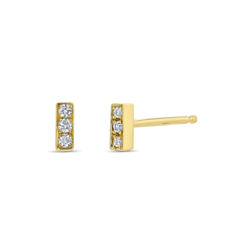 Limited-Stock Jewelry Sale – Once It's Gone, It's Gone Micro Bar Studs With Pave