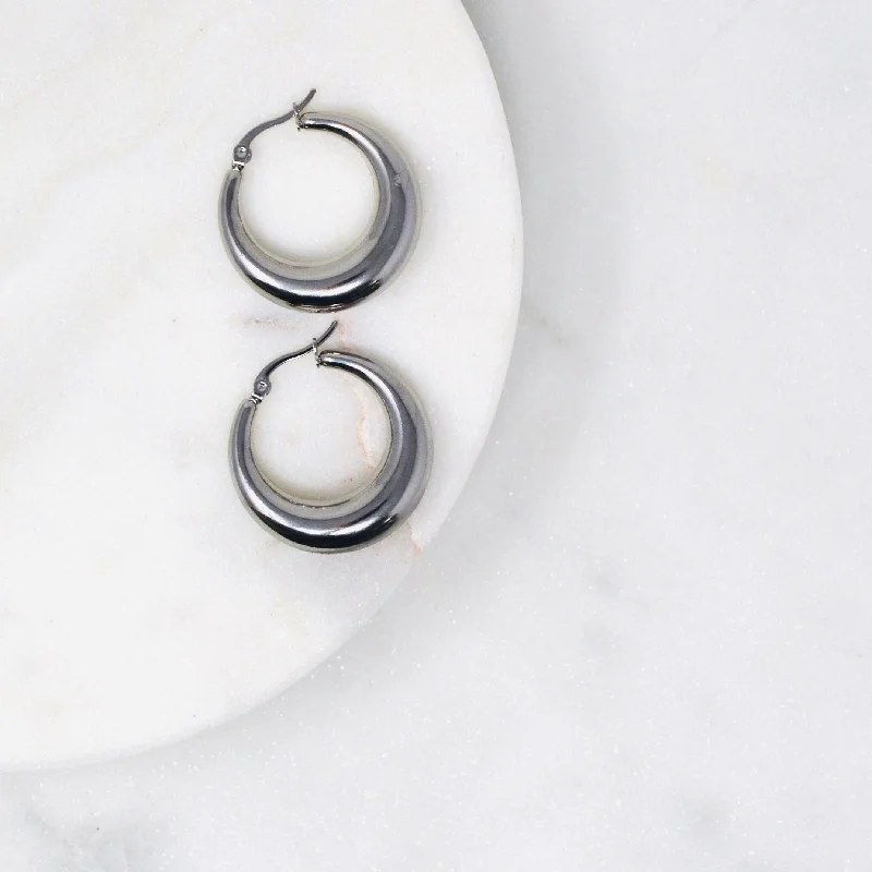 Shop Signature Jewelry Styles At Exclusive Prices Retro Hoop Earrings - XL Stainless Shop Signature Jewelry Styles At Exclusive Prices Retro Hoop Earrings - XL Stainless
