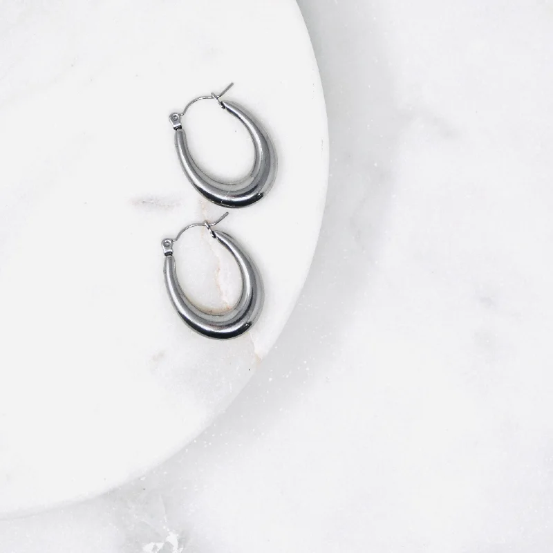 Glamorous Jewelry, Glamorous Deals – Shop Now Retro Hoop Earrings - Stainless Loop
