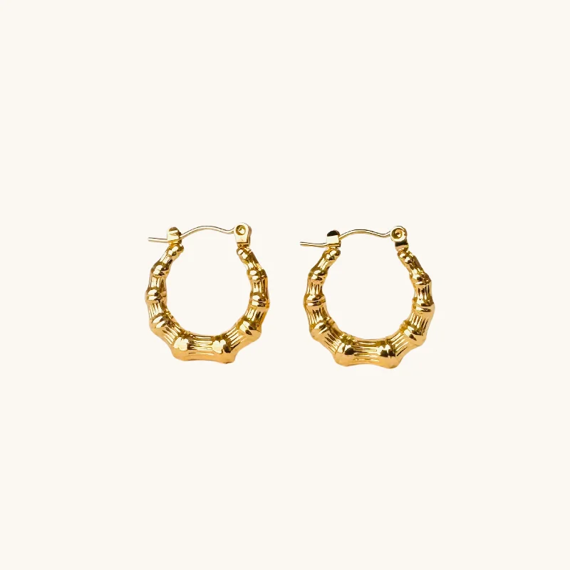 Unmissable Deals On Handmade Jewelry Collections Small Gold Bamboo Hoops