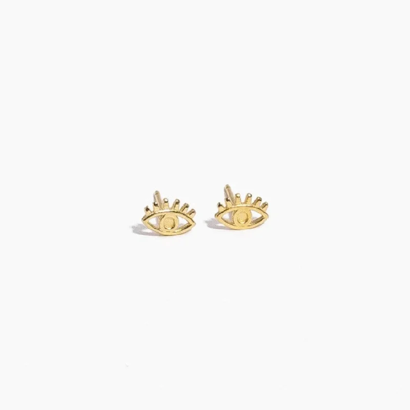 Affordable Gold-Plated Jewelry For Modern Fashion Solid Gold Evil Eye Studs