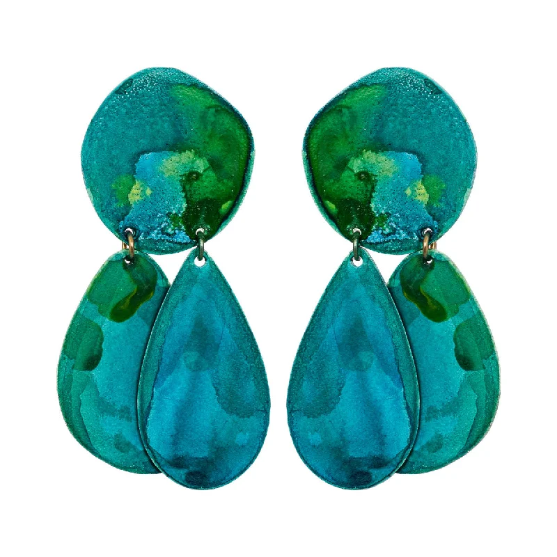 Stunning Statement Jewelry, Unbeatable Discounts Teal Pebble Earrings