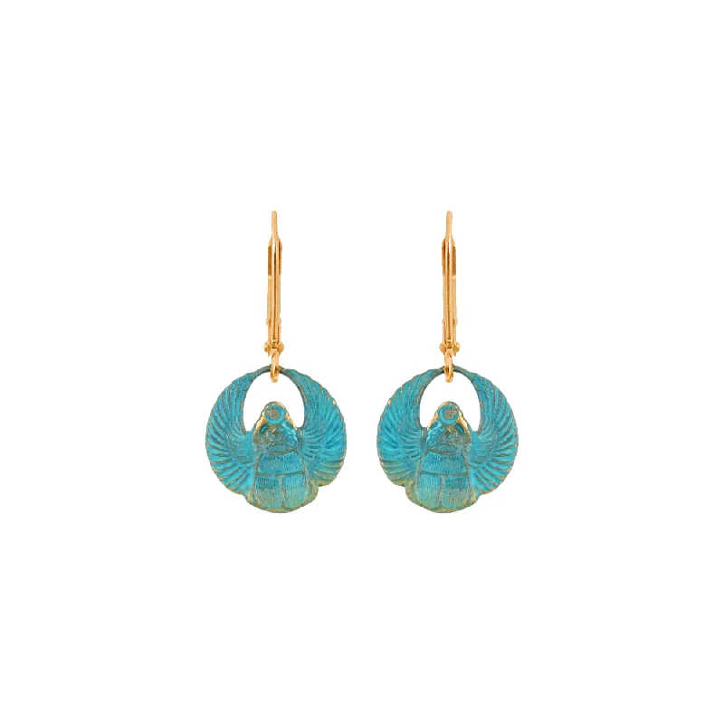 Affordable Luxury Jewelry For Every Occasion Wee Verdigris Scarab Earrings