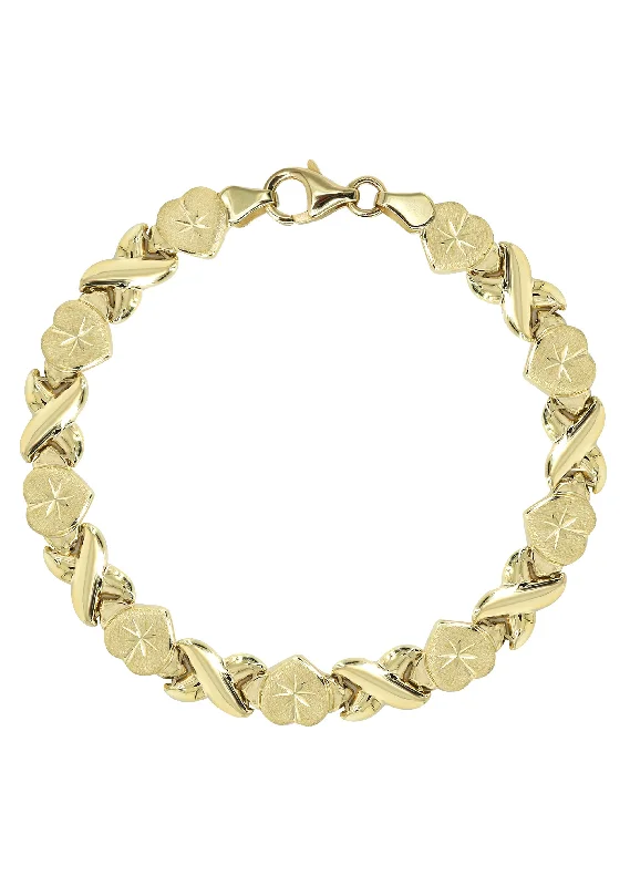Personalized Jewelry Sale – Meaningful Gifts At Great Prices YELLOW GOLD "XO HEART" HOLLOW BRACELET FOR WOMEN | APPX 4.6 GRAMS Personalized Jewelry Sale – Meaningful Gifts At Great Prices YELLOW GOLD "XO HEART" HOLLOW BRACELET FOR WOMEN | APPX 4.6 GRAMS