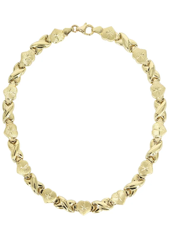 Grab Your Favorite Jewelry At The Lowest Prices YELLOW GOLD "XO HEART" HOLLOW NECKLACE FOR WOMEN | APPX 12.3 GRAMS Grab Your Favorite Jewelry At The Lowest Prices YELLOW GOLD "XO HEART" HOLLOW NECKLACE FOR WOMEN | APPX 12.3 GRAMS