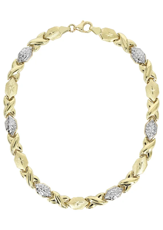 Flash Sale On Stunning Jewelry – Don't Miss Out YELLOW GOLD "XO" HOLLOW DIAMOND CUT TWO TONE NECKLACE FOR WOMEN | APPX 11.9 GRAMS Flash Sale On Stunning Jewelry – Don't Miss Out YELLOW GOLD "XO" HOLLOW DIAMOND CUT TWO TONE NECKLACE FOR WOMEN | APPX 11.9 GRAMS