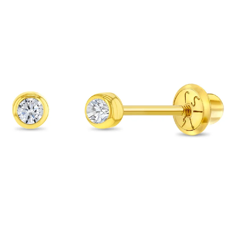 Flash Sale On Exquisite Jewelry – Don't Miss Out 14k Gold Bezel Set Diamond Women's Earrings