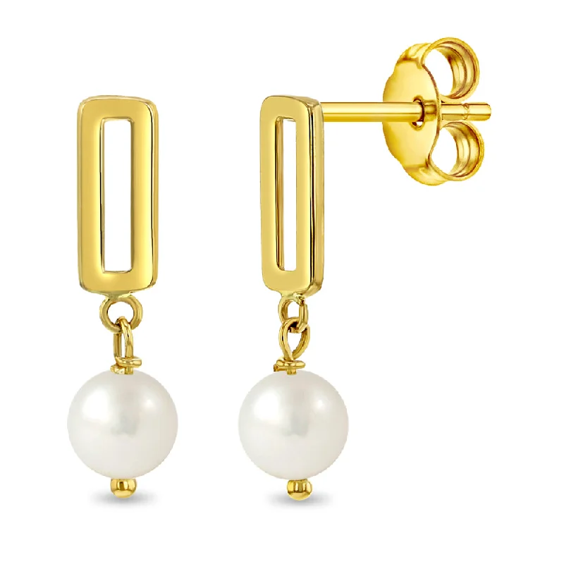Buy More, Save More On Stunning Jewelry Designs 14k Gold Dangle Paperclip Freshwater Pearl Women's Earrings Buy More, Save More On Stunning Jewelry Designs 14k Gold Dangle Paperclip Freshwater Pearl Women's Earrings