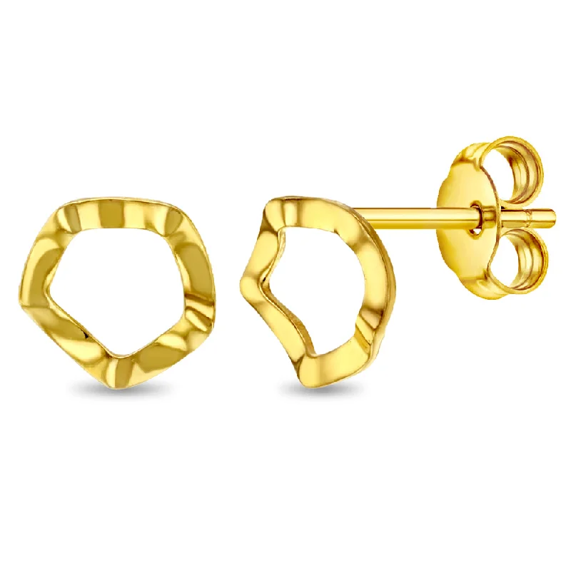 Seasonal Jewelry Deals – Elevate Your Style 14k Gold Hammered Round Women's Earrings Seasonal Jewelry Deals – Elevate Your Style 14k Gold Hammered Round Women's Earrings