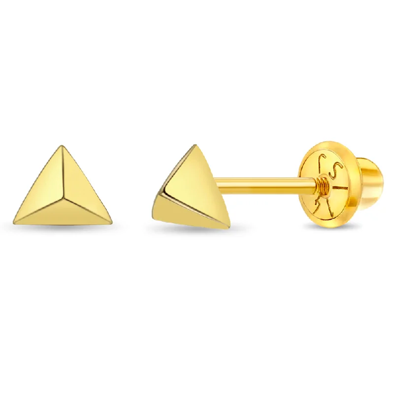 Affordable Gold-Plated Jewelry For Modern Fashion 14k Gold Tiny Triangle Women's Earrings Affordable Gold-Plated Jewelry For Modern Fashion 14k Gold Tiny Triangle Women's Earrings