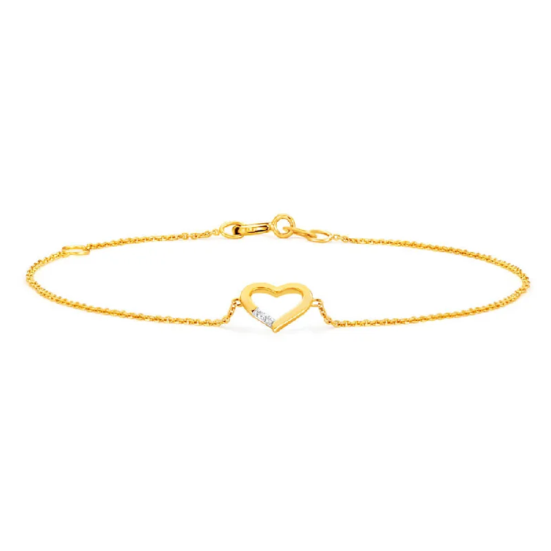 Limited-Stock Jewelry Clearance – Grab Your Favorites Now 9ct Yellow Gold Diamond Heart Adjustable Bracelet Limited-Stock Jewelry Clearance – Grab Your Favorites Now 9ct Yellow Gold Diamond Heart Adjustable Bracelet