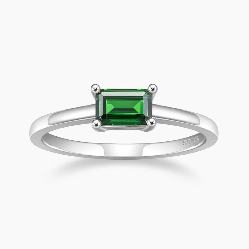 Grab Stylish Jewelry Before The Sale Ends Baguette Birthstone Ring in Sterling Silver Grab Stylish Jewelry Before The Sale Ends Baguette Birthstone Ring in Sterling Silver