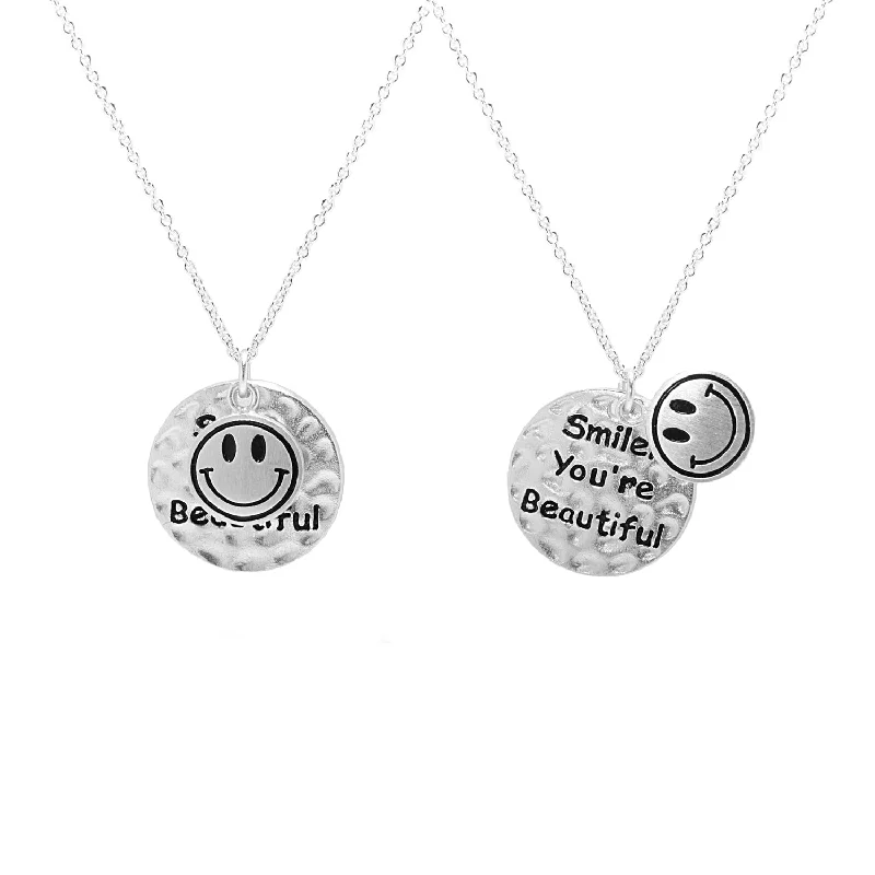 Buy More, Save More On Stunning Jewelry Pieces Smile 18k White Gold Plated Silver Pendant Necklace
