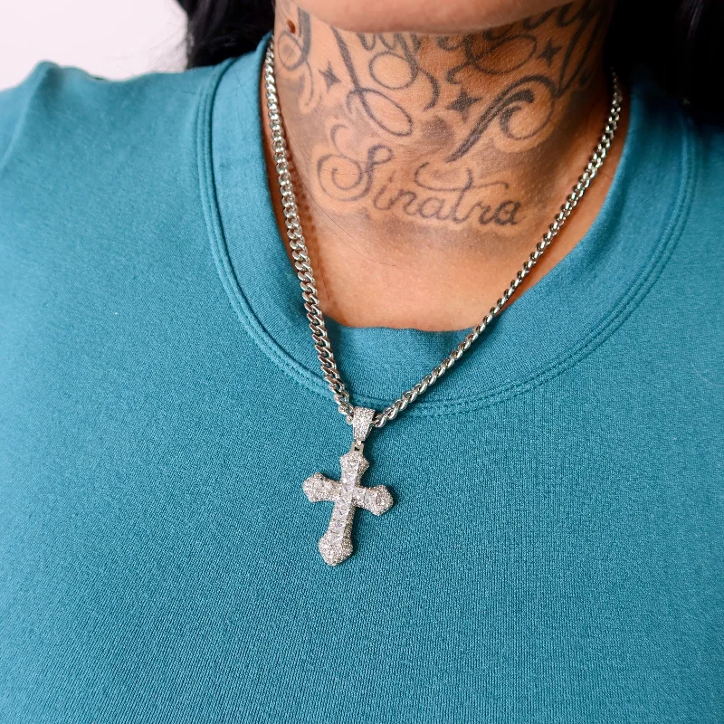 Discover Unique Jewelry With Special Limited-Time Offers Silver Icy Cross Cuban Link Necklace Discover Unique Jewelry With Special Limited-Time Offers Silver Icy Cross Cuban Link Necklace