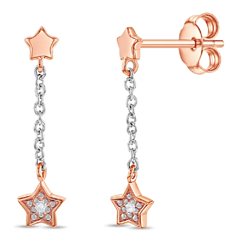 Modern Jewelry At Exclusive Discounts – Shop Today Dangled Stars Rose Gold Plated Women's Earrings - Sterling Silver Modern Jewelry At Exclusive Discounts – Shop Today Dangled Stars Rose Gold Plated Women's Earrings - Sterling Silver