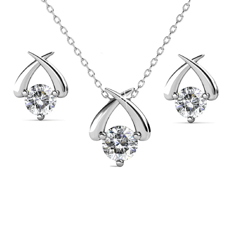 Limited-Time Jewelry Sale – Elegant Styles At Less Eloise 18k White Gold Plated Silver Necklace and Earring Set with Swarovski Crystals Limited-Time Jewelry Sale – Elegant Styles At Less Eloise 18k White Gold Plated Silver Necklace and Earring Set with Swarovski Crystals